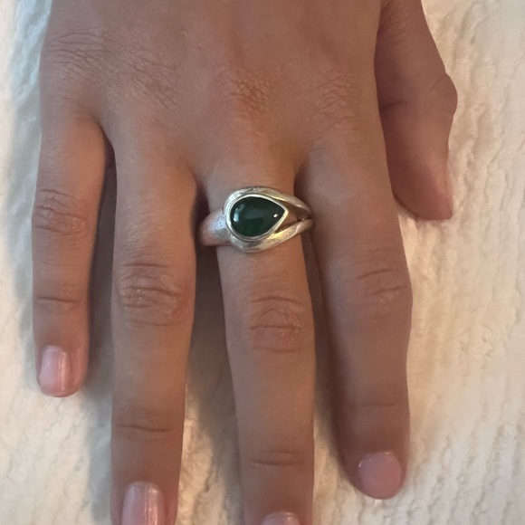 Vintage Sterling .925 Chalcedony Ring - Picture 1 of 8